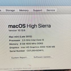 2012 Mac Mini With Wireless Keyboard And Mouse