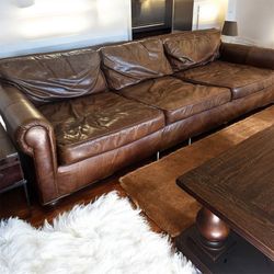 Free Delivery Restoration Hardware Lancaster Leather Couches 