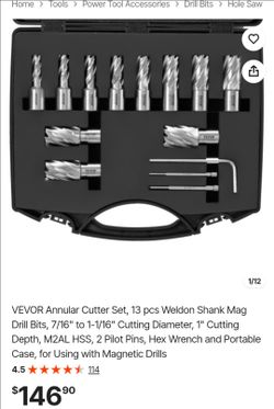 VEVOR 13-Piece Annular Cutter Set with Case