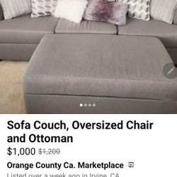 Sofa Couch Ottoman Oversized Chair Lounger