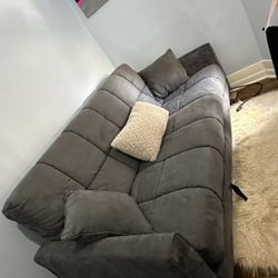 BLUE GREY SOFA FUTON 