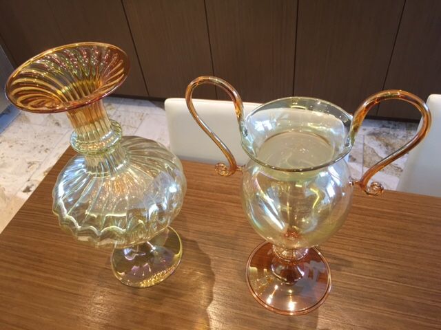 Set of blown glass vases