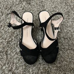 Black Prom Strappy Heels Size 6.5