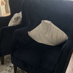 ACCENT CHAIRS-2 Blue velvet