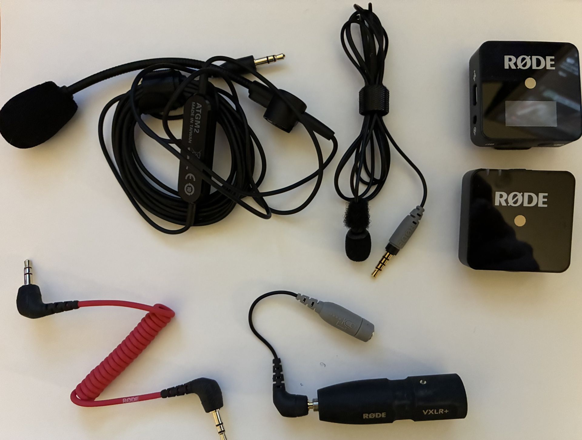 RODE Wireless GO (Gen 2) With RODE SmartLav+, Audio-Technica ATGM2, And Various Adapters