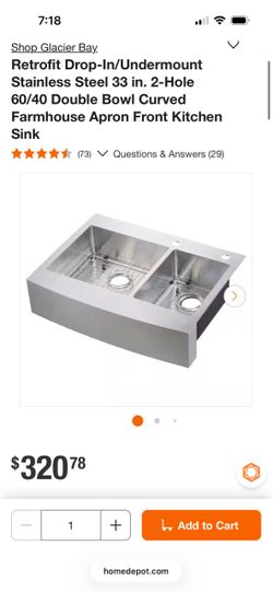 Glacier Bay Stainless Steel Farmhouse Apron Front Kitchen Sink