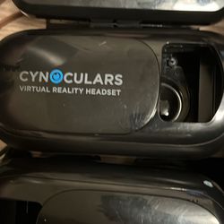 Three virtual reality headsets