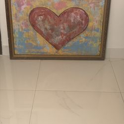 Colorful Heart Painting Canvas 