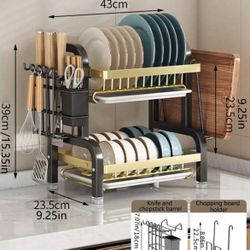 1pc Kitchen Storage Rack Dish Plate Drain Shelf Multifunctional Bowl Organizer Utensils Holder Cabinet