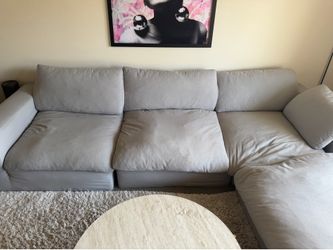 Cloud Style Modular Sectional Sofa with Chaise – Light Gray