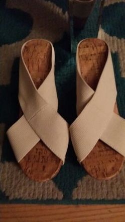 Beige wedges