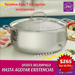 Princess House Cacerola grande 18 Qt de acero inoxidable triply en oferta