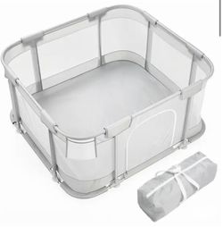 Baby Playpen for Babies & Toddlers, Play Yard with Breathable Mesh, Zipper Gate, Anti-Slip Suction Cups & Carry Bag, Indoor/Outdoor