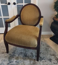 Accent Chair with Herringbone Fabric