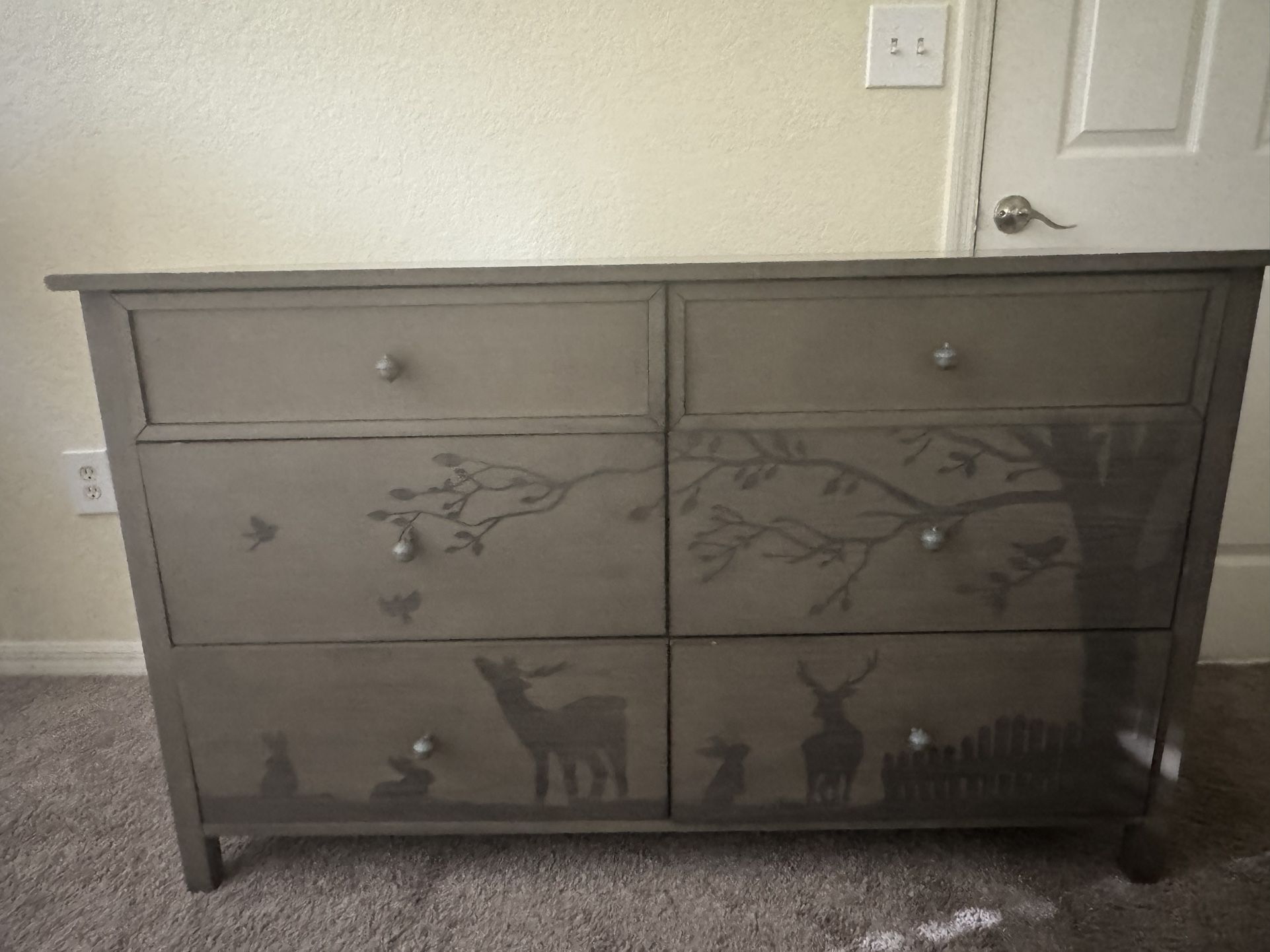 ED Ellen DeGeneres Forest Animals Collection Double Dresser in Natural Grey