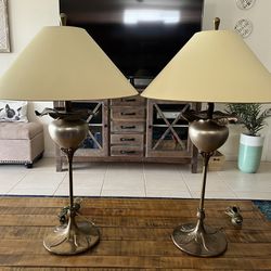 Solid Brass Lamps - Matching Pare