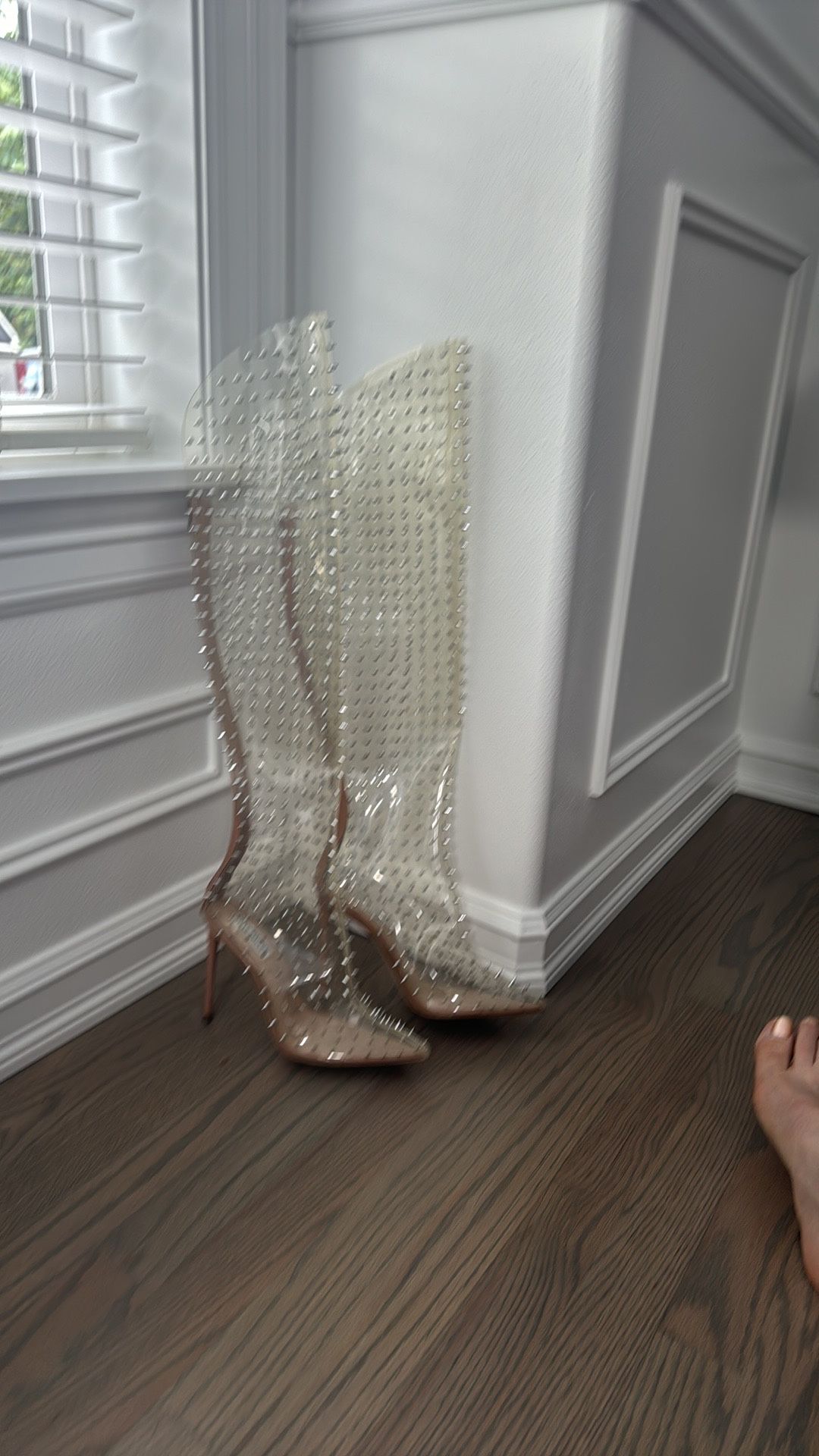 Over The Knee Clear Boots Size 8 $150