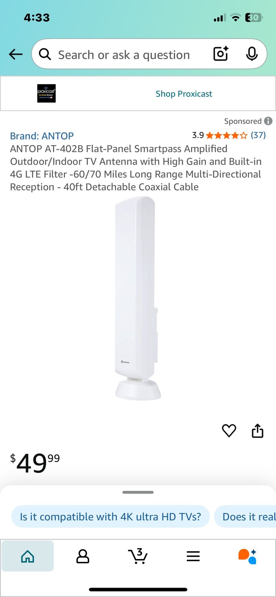 Outdoor Tv Antenna For Home Or Tavel Use
