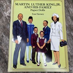 VTG Martin Luther King, Jr. and His Family Paper Dolls by Tom Tierney Book Uncut