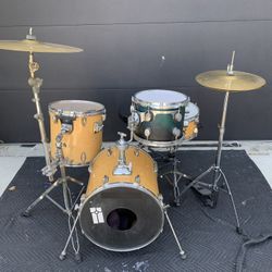 Mixed GP & PDP 4pc Complete Pocket Drum Set w/ Cymbals & Hardware 16-13-10-12” 