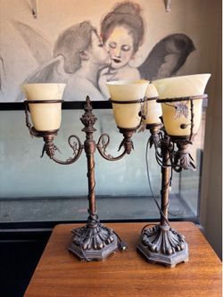 Vintage Candelabra Lamp - Set of 2