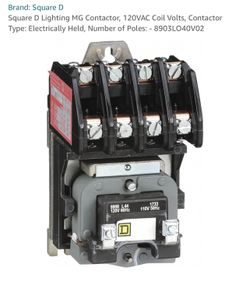 Square D Lighting MG Contactor, 120VAC Coil Volts, Contactor
