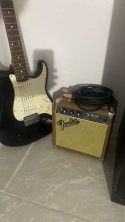 Johnson, Electric, guitar and Fender,A-10 amplifier with cord