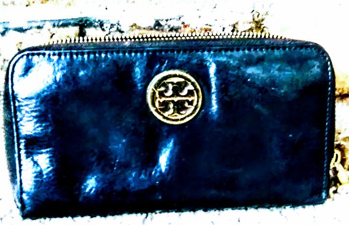 Tory Burch Black Leather Robinson Wallet Multi Gusset Zip Continental Clutch! 