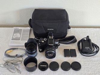 Olympus E-410 10MP Digital SLR Camera w/ 14-42mm & 40-150mm Lenses 2 Batteries