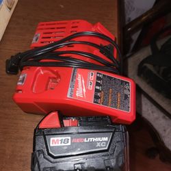 Milwaukee M18 3.0 Batt&Charger Used Good. Firm Price/precio Firme🛑