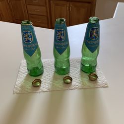 RARE LOWENBRAU 7oz EMPTY BEER BOTTLES with Labels And Caps