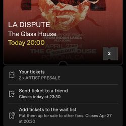 4/27 Pomona La Dispute Tickets