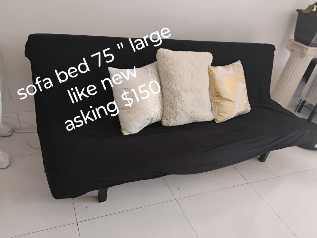 Grey Sofa Bed ,Black Cover Like New