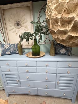 CUTE BLUE HIGHBOY DRESSER AT PICKY PINCHERS 4830 49th Street N St Pete Open 12-6 pm FREE DELIVERY