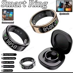 Smart Ring for Women Men,Fitness Tracker Ring,Smart Ring with Display with charging case size 13 gold