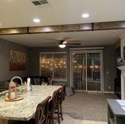 Decorative exposed ceiling beam