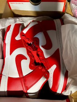 Nike Dunk High Red and White Sneakers new size 6