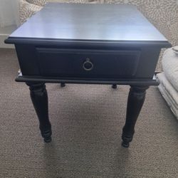 Black End Table W/ Drawer