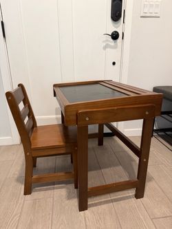 Kids Desk with Chalk Board Top and Chair