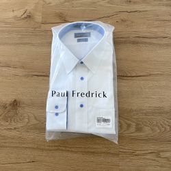 Paul Fredrick dress shirt with blue trim