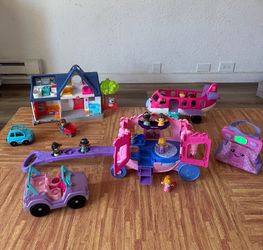 Fisher-Price Little People Mega Playset Bundle – House, Airplane, Princess Carriage, Jeep, Purse & Figures