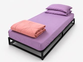 Twin XL mattress + bedframe + comforter + pillows + bedsheet