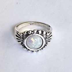 MARCASITE SILVER  MOONSTONE  NEW SIZE 6 STUNNING TRENDSETTER RING