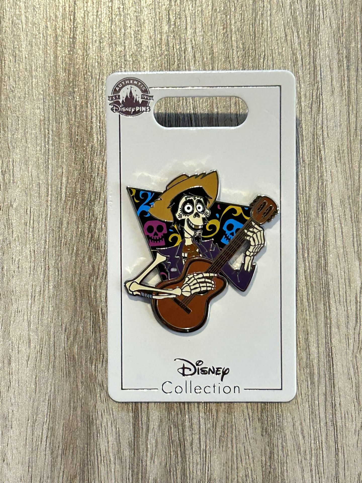 New Disney Pin Coco Hector Playing Guitar Skulls 2024 Disneyland