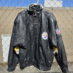 Vintage starter leather Pittsburgh steelers Jacket Sz Large