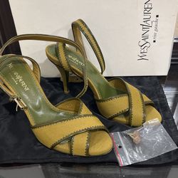 YSL VINTAGE HEELS SIZE 38 With New Extra Heels In The Bag 