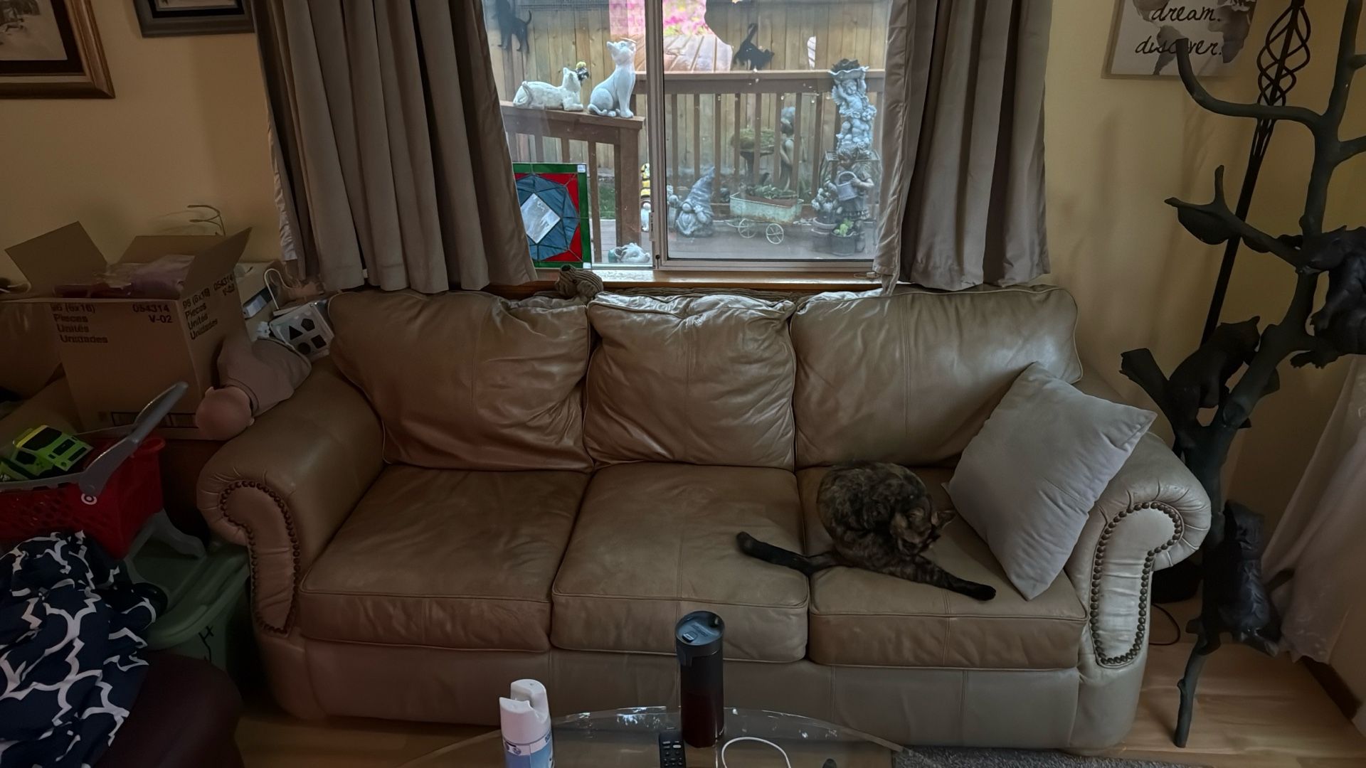 Couch, Love Seat And Small Fridge