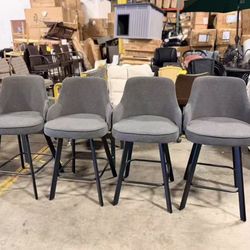 Bar Stools Set of 4, 30" Swivel Bar Height Bar  dark grey $200