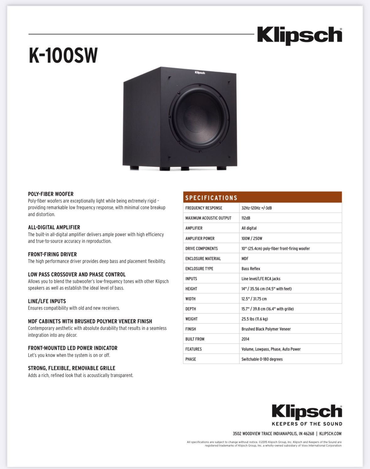 Klipsch Subwoofer 