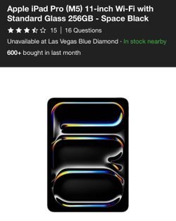Apple iPad Pro (M5) 11-inch Wi-Fi with Standard Glass 256GB - Space Black
